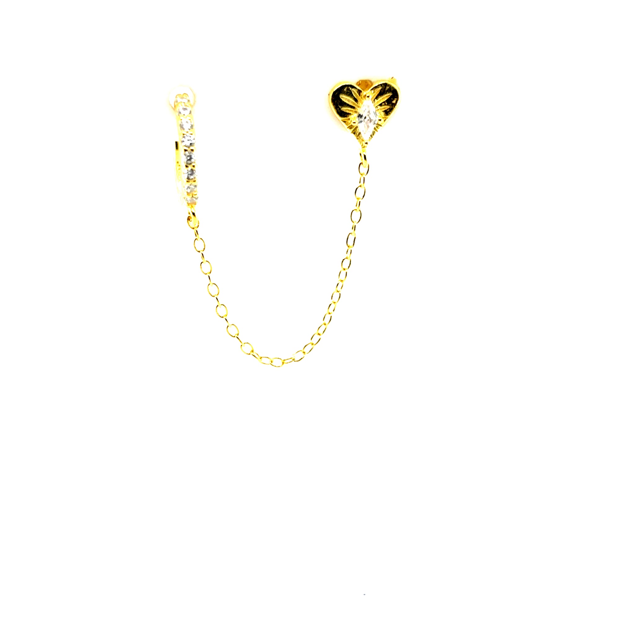 Double Sophie Heart Stud Chain