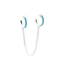 Double Polly Turquoise Chain Huggie