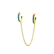 Double Polly Turquoise Chain Huggie