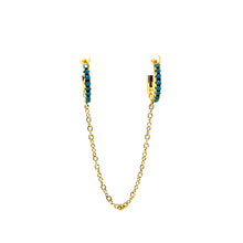 Double Polly Turquoise Chain Huggie