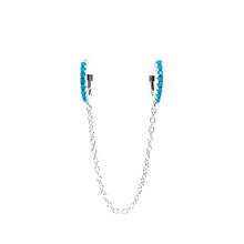 Double Polly Turquoise Chain Huggie