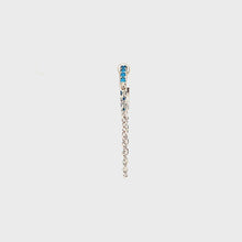 Single Turquoise Crystal Lolly Huggie Chain