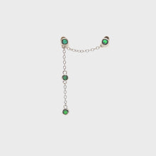 Jade Green Double Crystal Stud Chain