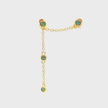 Jade Green Double Crystal Stud Chain