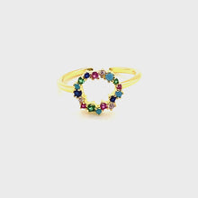 Open Circle Rainbow Adjustable Ring