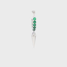 Single Emerald Green Crystal Spike Charm Huggie