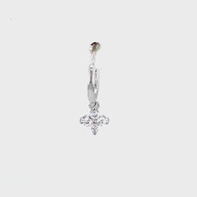 Single Crystal Flower Huggie