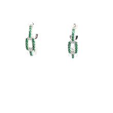 Pair Of Emerald Green Chain Hoops