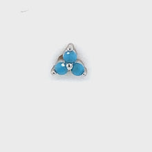 Single Lola Mini Turquoise Trinity Crystal Stud 2.5mm