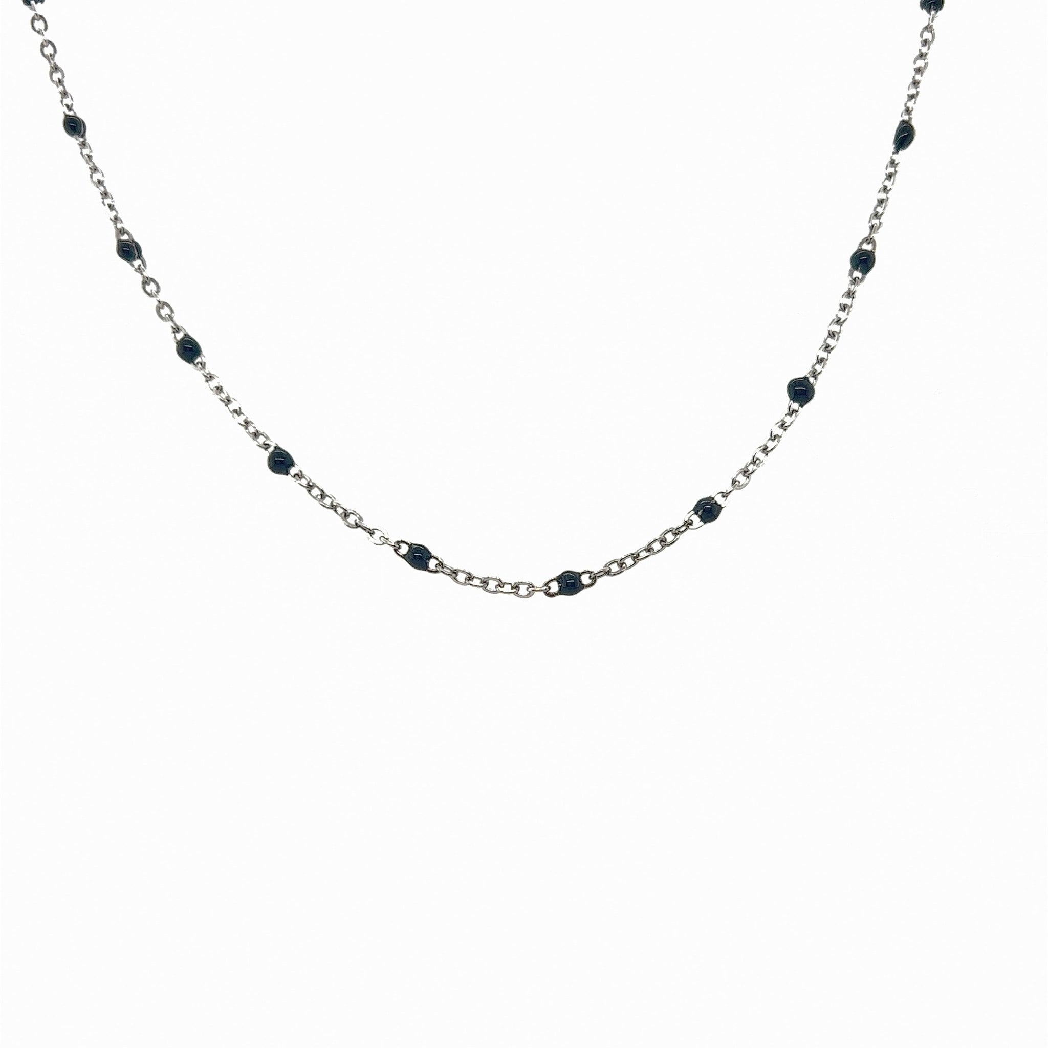 Amber Black Beaded Choker - CM Jewellery Designs Ltd