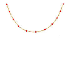 Amber Red Beaded Choker - CM Jewellery Designs Ltd