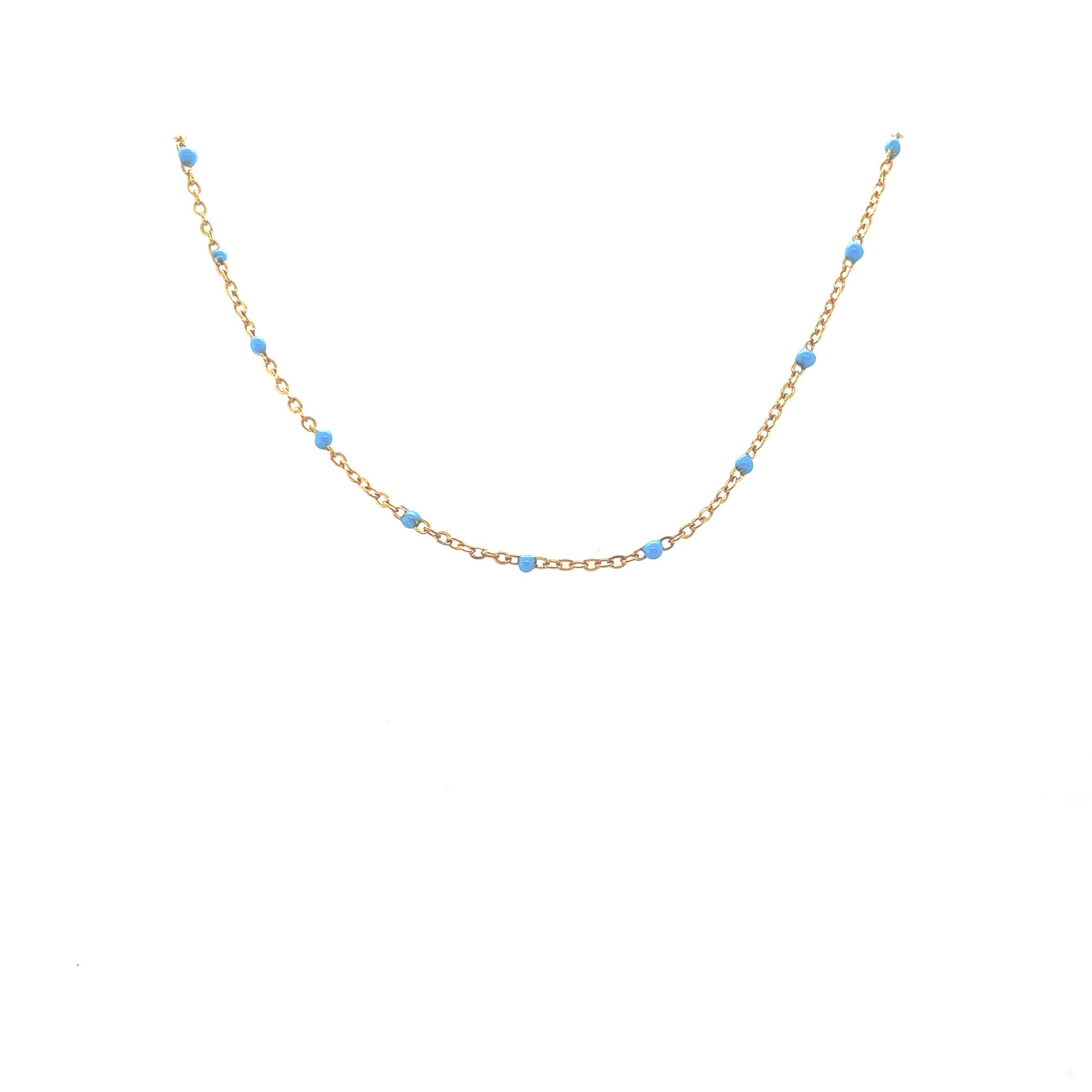 Amber Turquoise Beaded Choker - CM Jewellery Designs Ltd