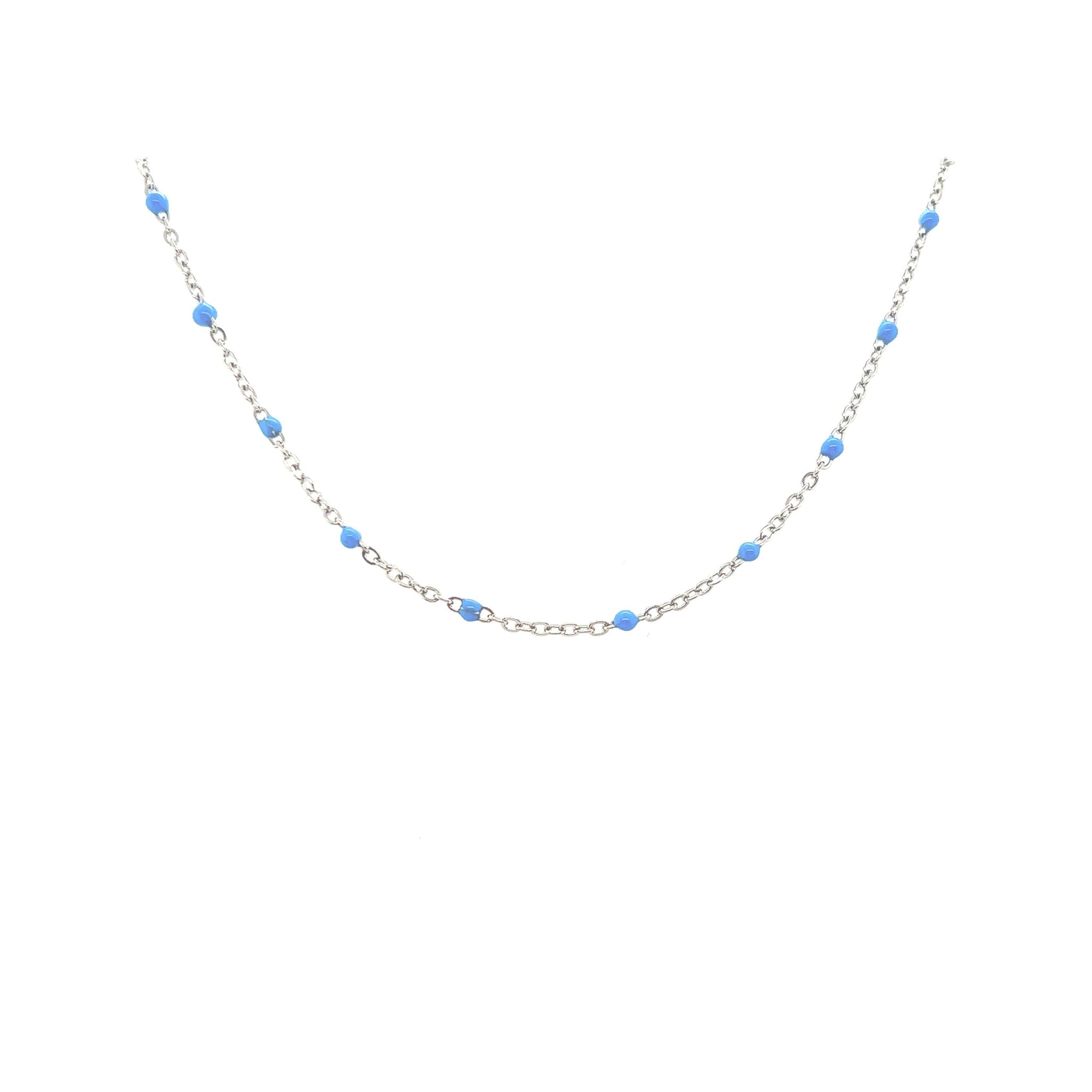 Amber Turquoise Beaded Choker - CM Jewellery Designs Ltd