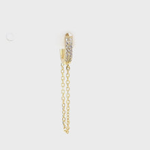 Single Pave Chain Huggie