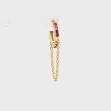 Single Pink Crystal Lolly Huggie Chain