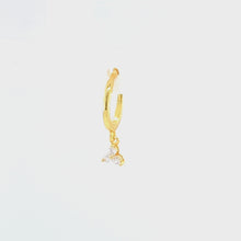 Single Trinity Crystal Charm Huggie