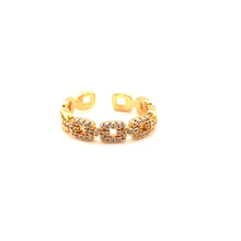 Crystal Chain Link Adjustable Ring - CM Jewellery Designs Ltd