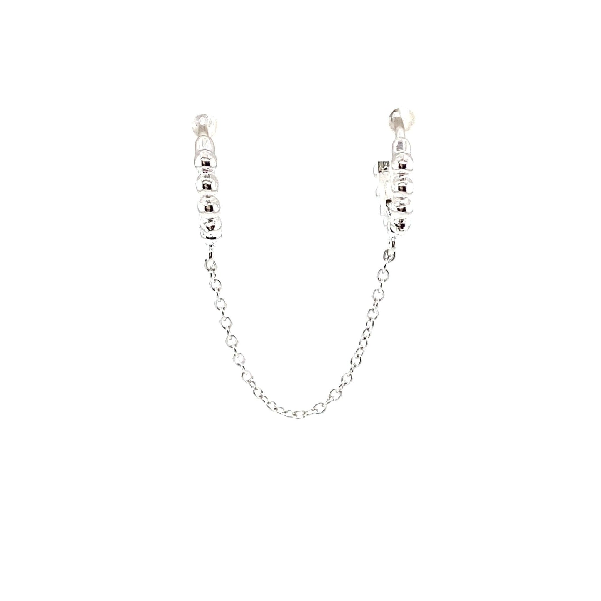 Double Beaded Huggie Chain - CM Jewellery Designs Ltd