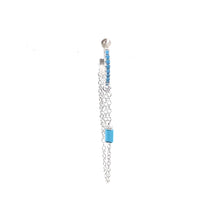 Single Lucy Turquoise Baguette Chain Huggie
