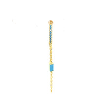 Single Lucy Turquoise Baguette Chain Huggie