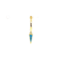 Single Sally Turquoise Spike Charm Huggie