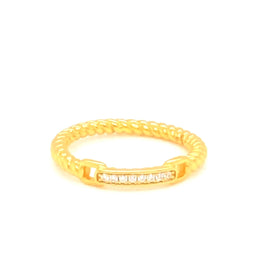 Gold Crystal Chain Ring - CM Jewellery Designs Ltd