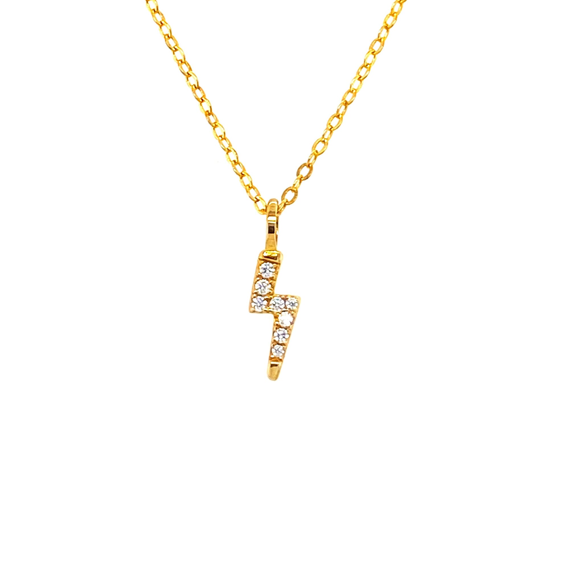 Gold Lightning Crystal Necklace - CM Jewellery Designs Ltd