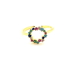 Open Circle Rainbow Adjustable Ring - CM Jewellery Designs Ltd