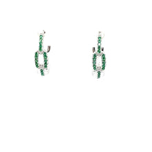 Pair Of Emerald Green Chain Hoops - CM Jewellery Designs Ltd