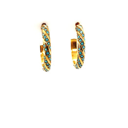 Pair of Tia Turquoise Stud Hoops - CM Jewellery Designs Ltd