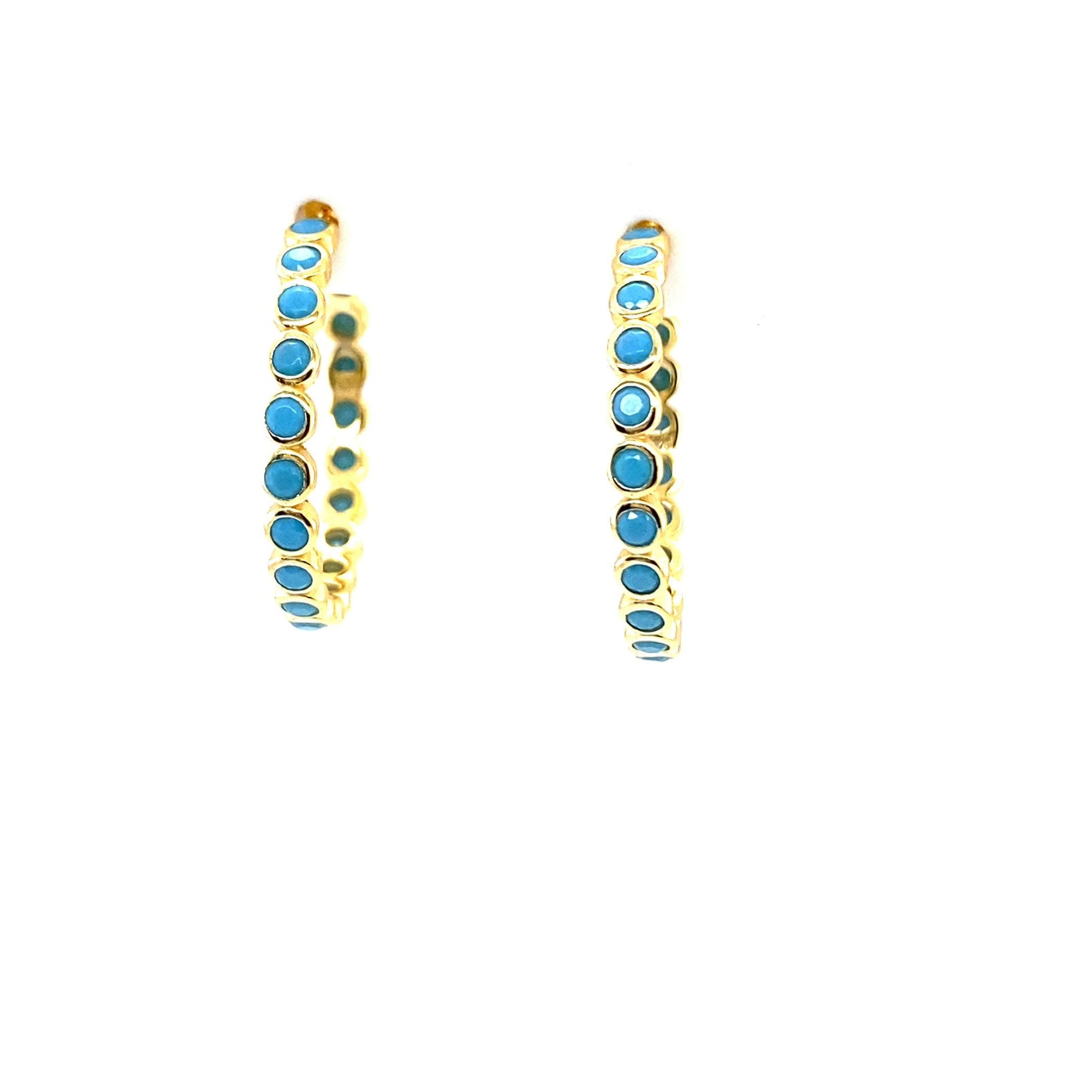 Pair Of Turquoise Esme Stud Hoops - CM Jewellery Designs Ltd
