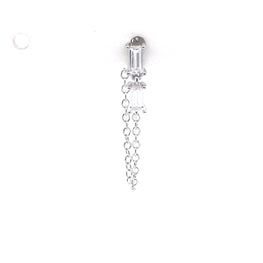 Single Baguette Stud Chain - CM Jewellery Designs Ltd