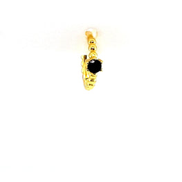 Single Beaded Black Single Stone Huggie - CM Jewellery Designs Ltd