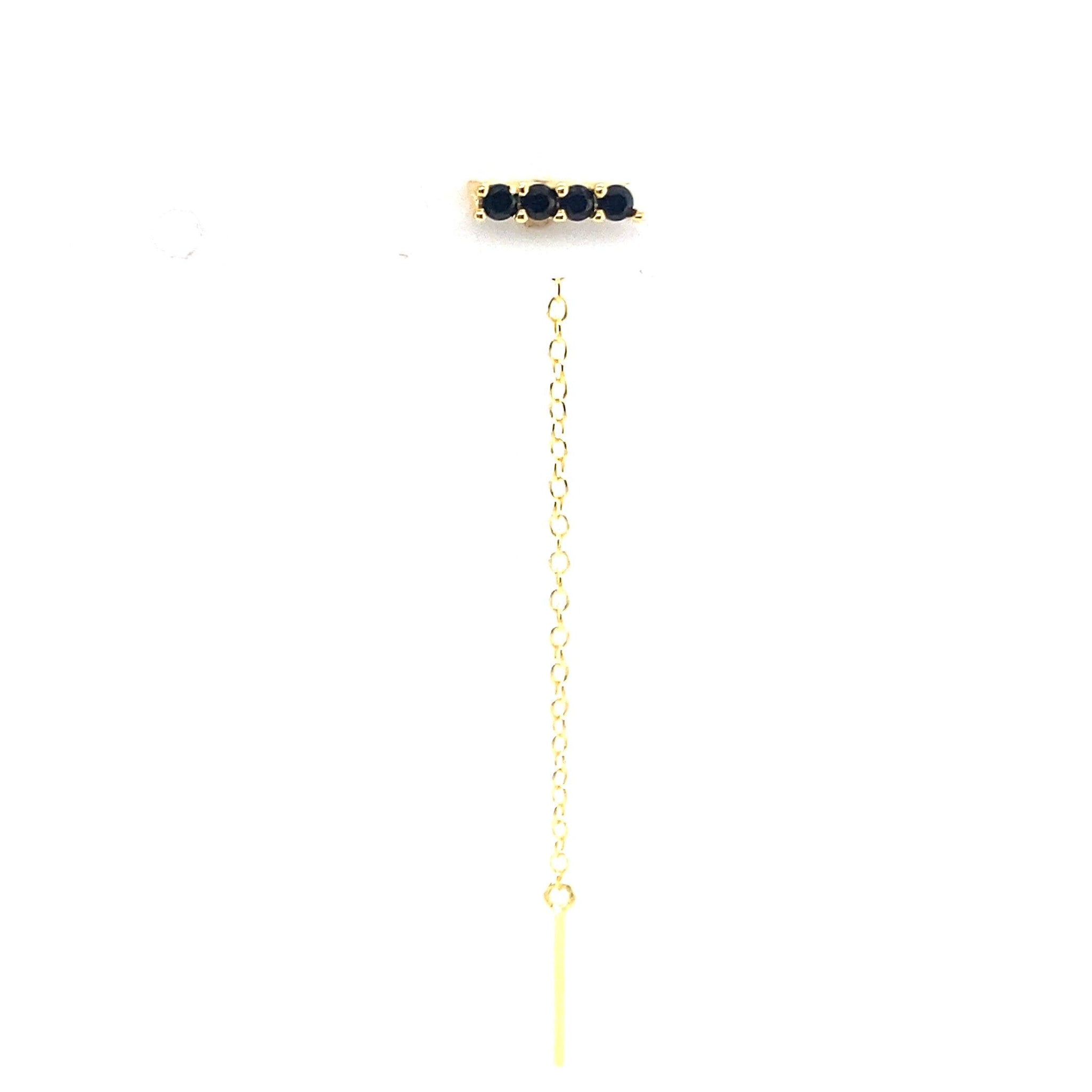 Single Black Bar Stud Chain - CM Jewellery Designs Ltd
