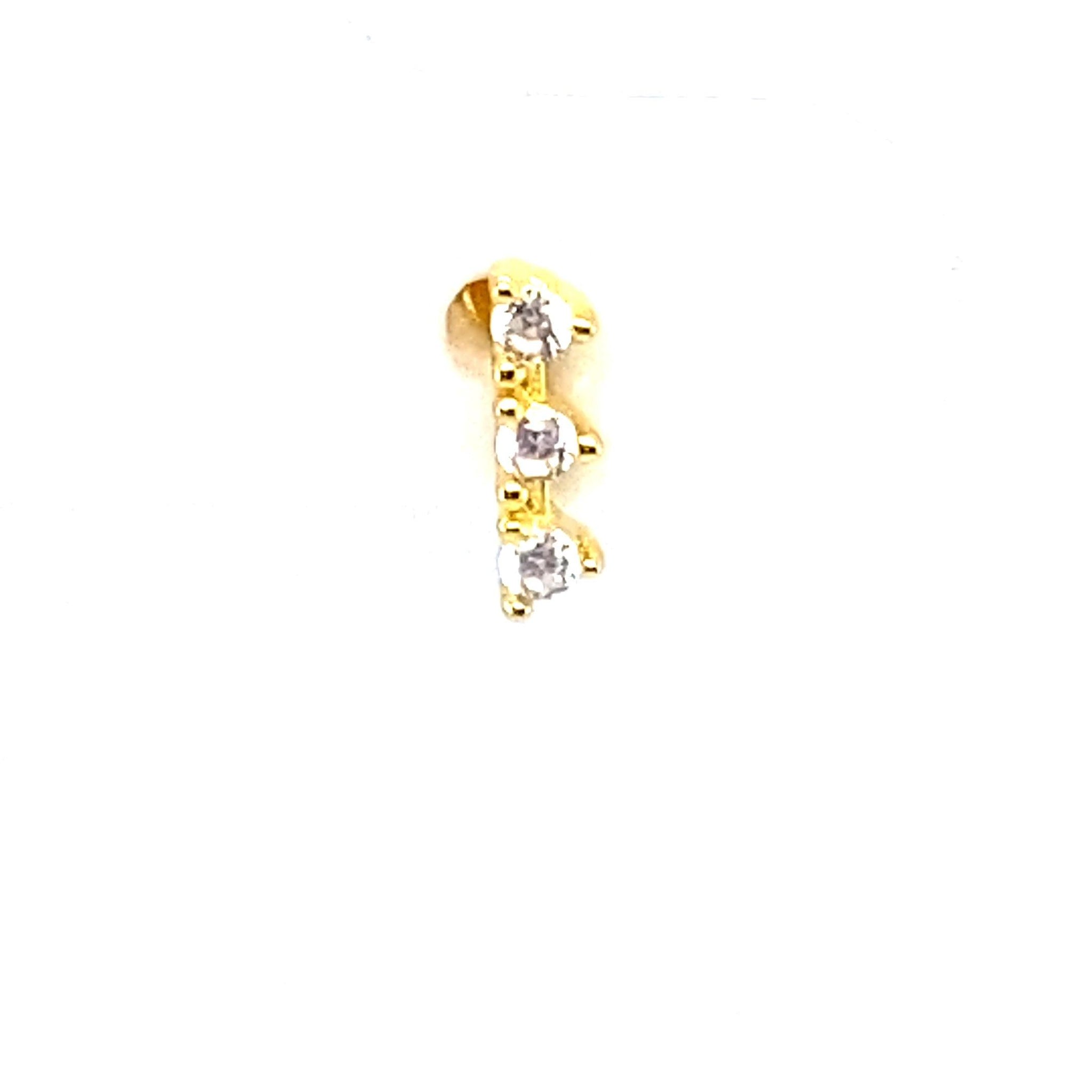 Single Crystal 3 Stone Mini Climber - CM Jewellery Designs Ltd