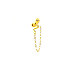 Single Crystal Eye Snake Stud Chain - CM Jewellery Designs Ltd