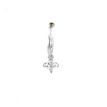 Single Crystal Flower Huggie - CM Jewellery Designs Ltd