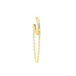 Single Crystal Lolly Huggie Chain - CM Jewellery Designs Ltd