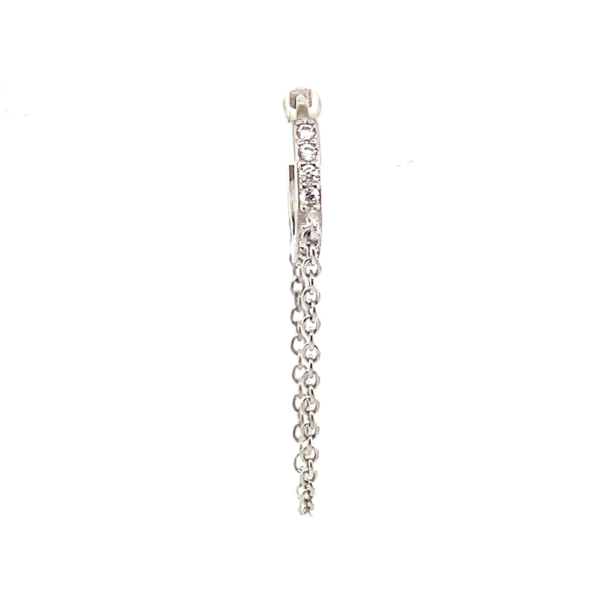 Single Crystal Lolly Huggie Chain - CM Jewellery Designs Ltd