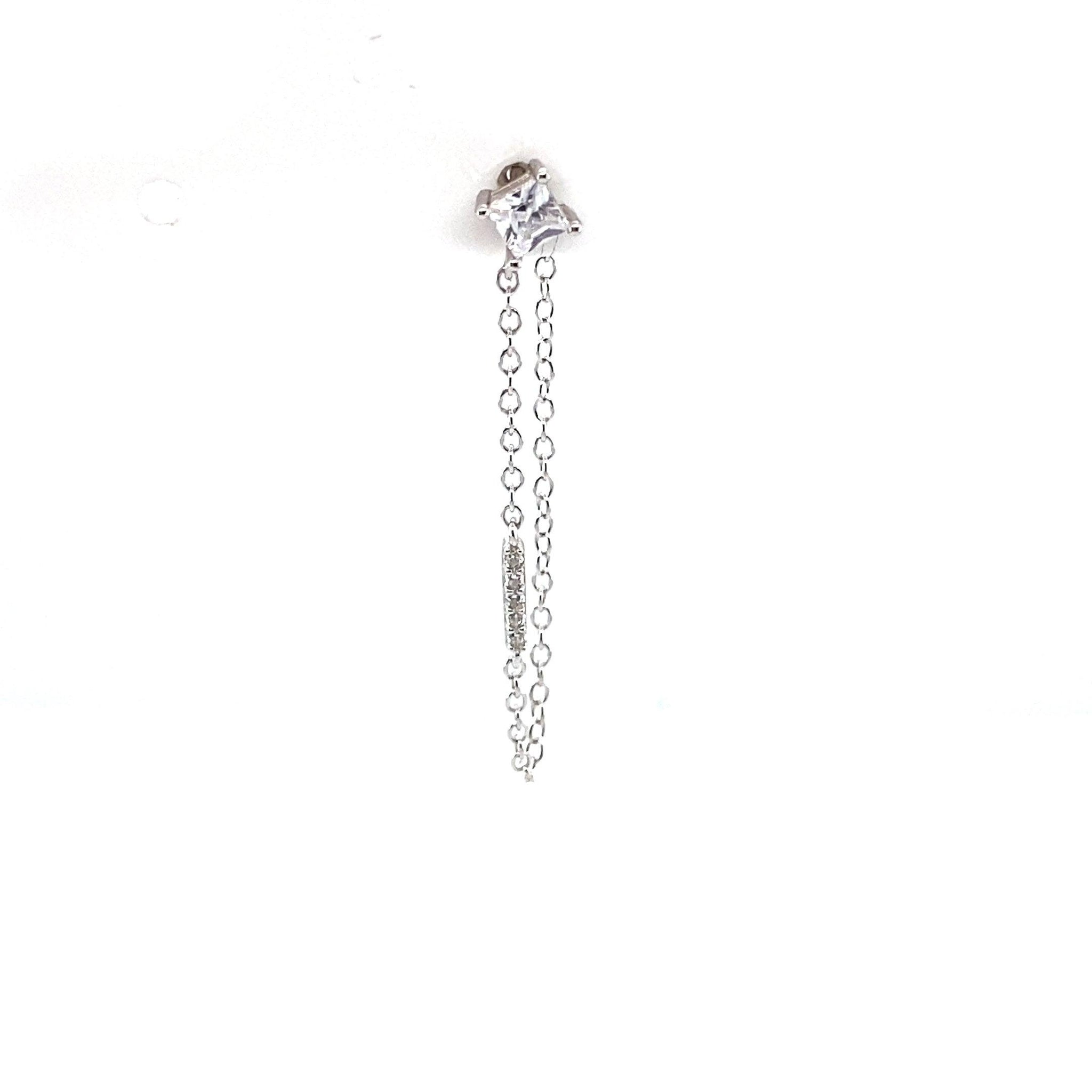 Single Crystal Stone Gerry Stud Chain - CM Jewellery Designs Ltd