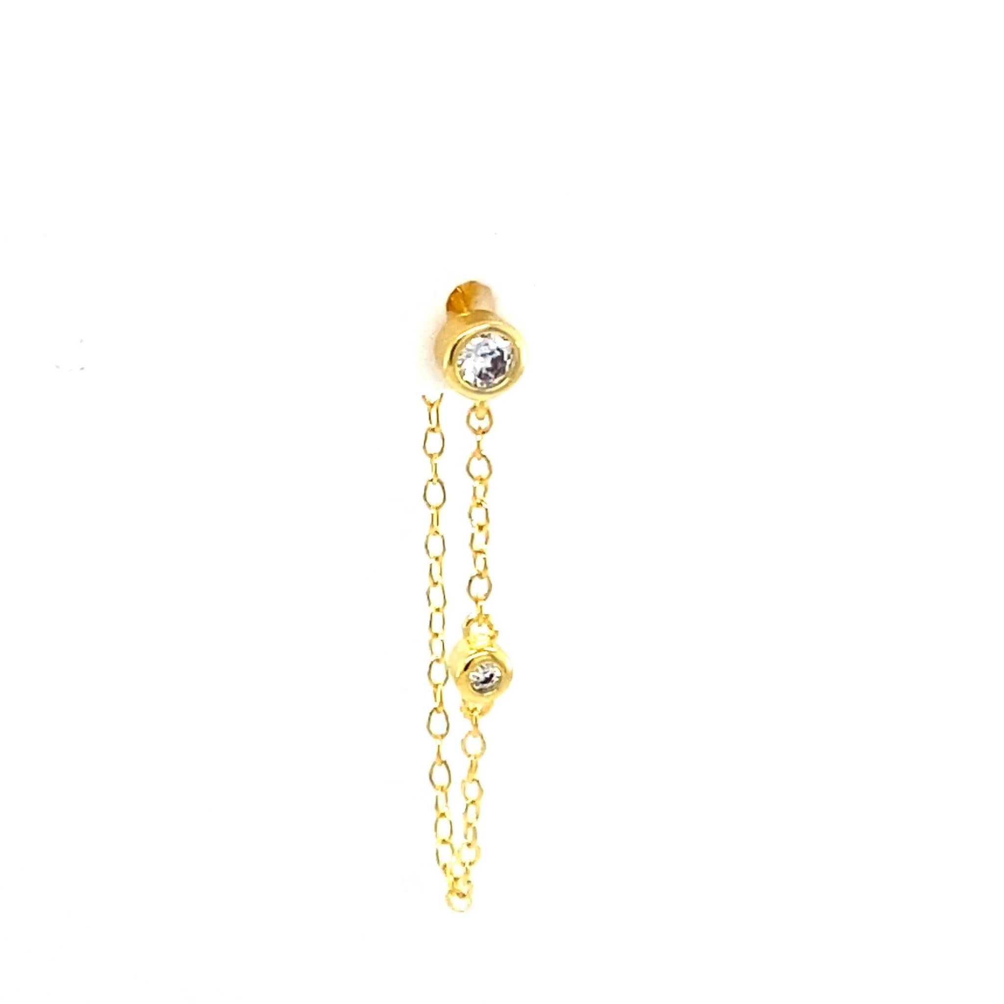 Single Crystal Stud Chain - CM Jewellery Designs Ltd