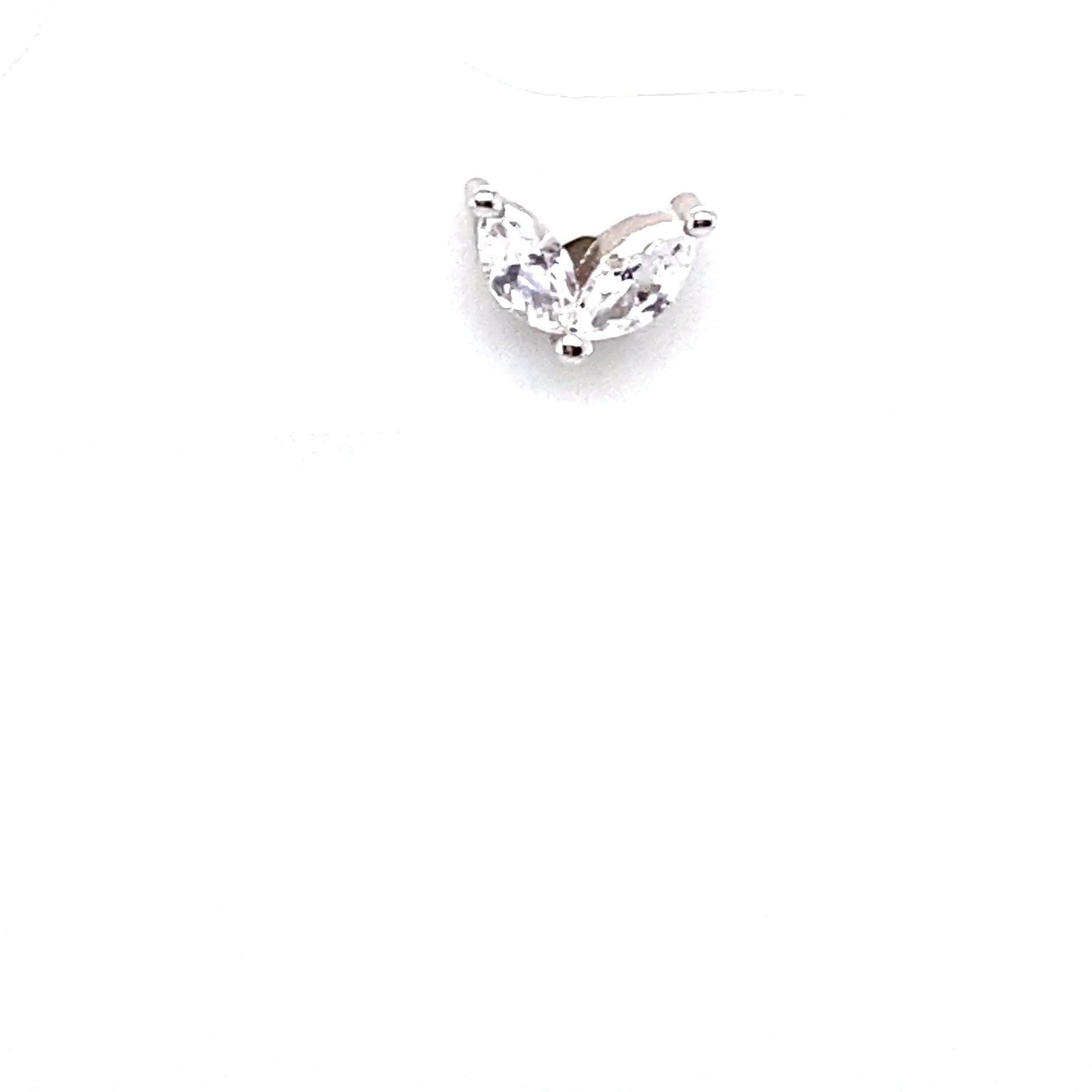 Single Crystal Vintage Heart Stud - CM Jewellery Designs Ltd