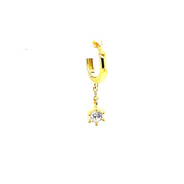 Single Drop Crystal Chain Huggie - CM Jewellery Designs Ltd
