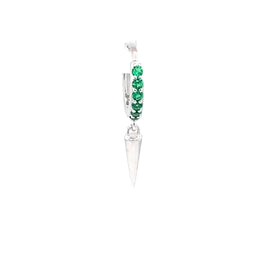 Single Emerald Green Crystal Spike Charm Huggie - CM Jewellery Designs Ltd