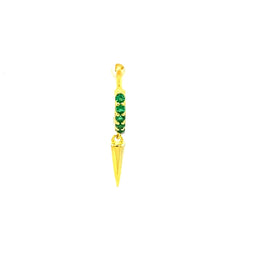 Single Emerald Green Crystal Spike Charm Huggie - CM Jewellery Designs Ltd