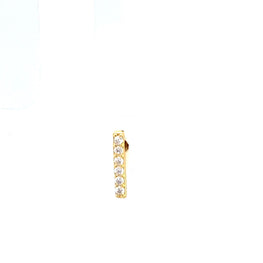 Single Gold Bar Crystal Stud Climber - CM Jewellery Designs Ltd