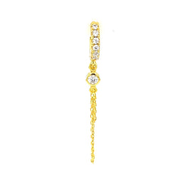 Single Gold Crystal Huggie Chain - CM Jewellery Designs Ltd