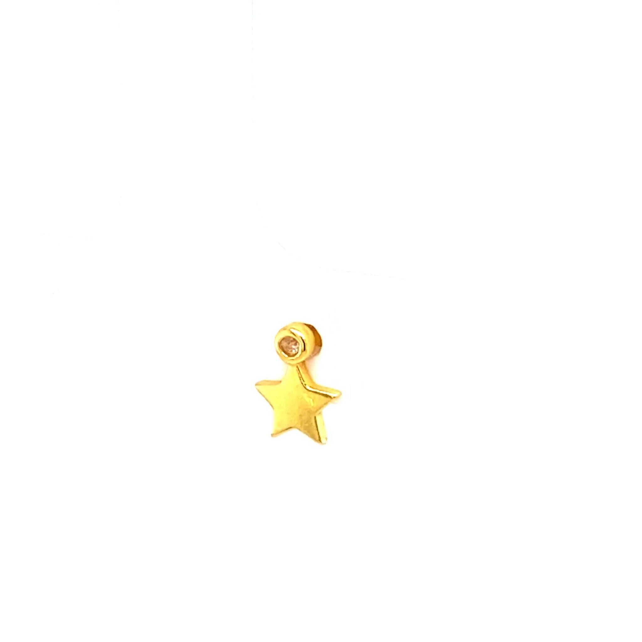 Single Gold Star Crystal Stud - CM Jewellery Designs Ltd