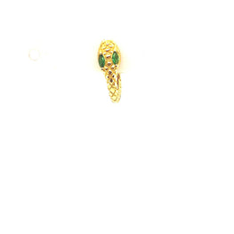Single Green Eye Snake Huggie - CM Jewellery Designs Ltd
