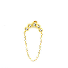 Single Halo Crystal Stud Chain - CM Jewellery Designs Ltd